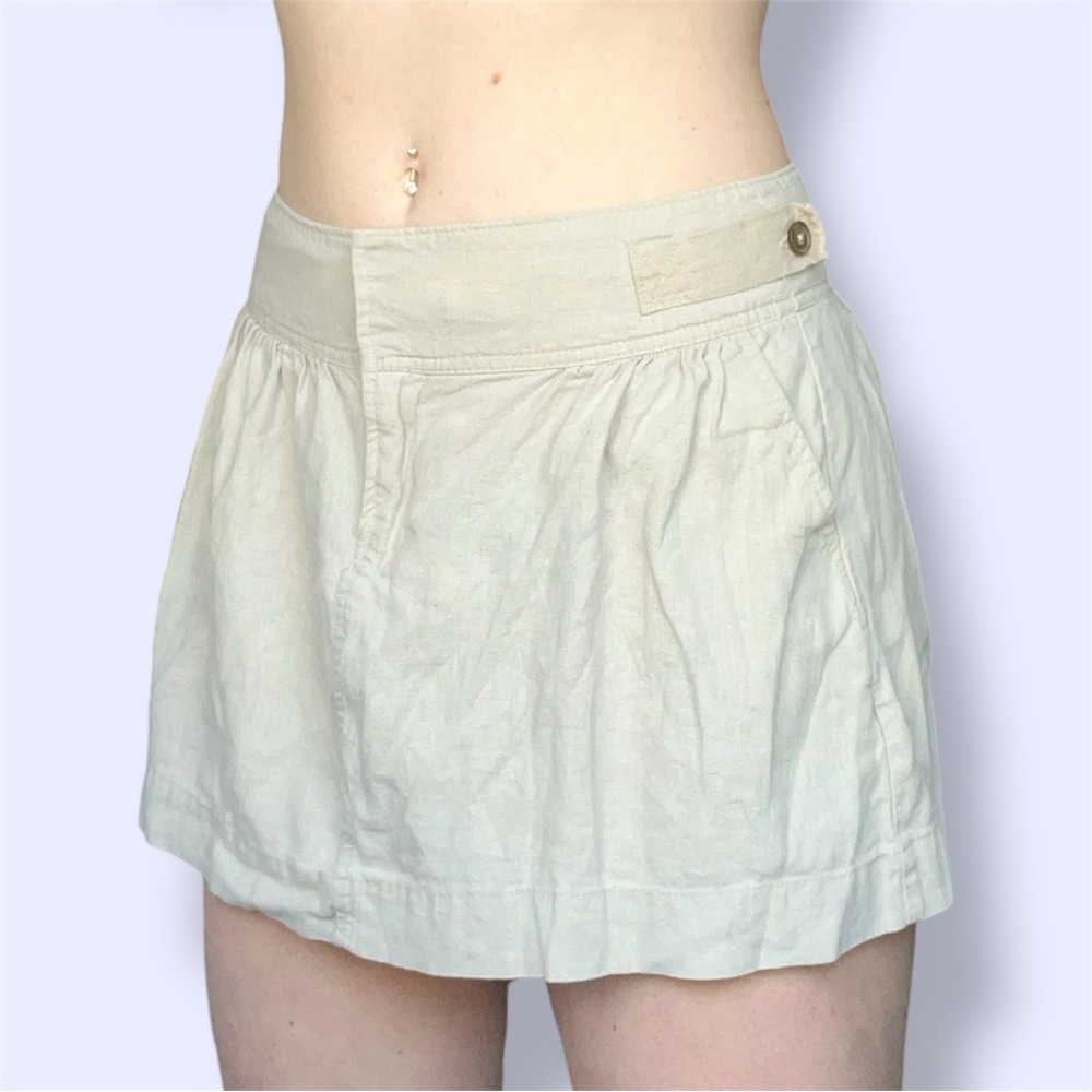 Vintage Old Navy linen blend khaki miniskirt